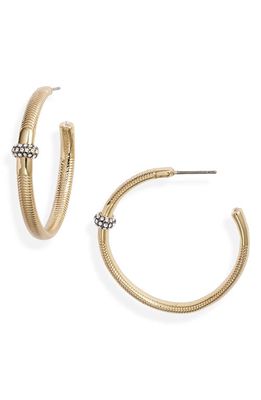 DEMARSON Small Pavo Hoop Earrings in Gold