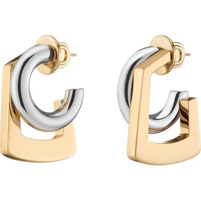 DEMARSON Tina Hoop Earrings in 12K Shiny Gold/Iridium