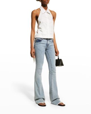 Demi Low-Rise Frayed Flared Jeans