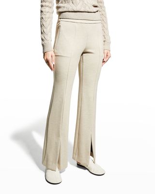 Demitria Flare Double-Knit Vented Pants