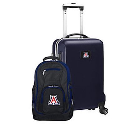 Denco NCAA Deluxe 2 Piece Backpack and Carry-On Set Navy