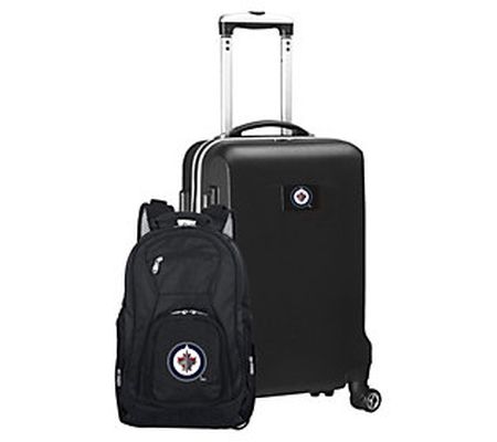 Denco NHL Deluxe 2 Piece Backpack and Carry-On Set Black