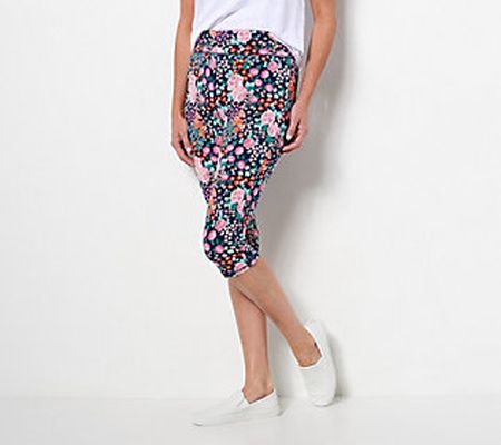 Denim & Co. Active Printed Duo Stretch Capri Leggings