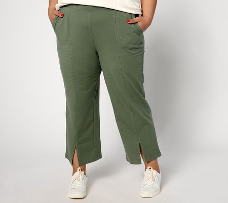 Denim & Co. Active Regular Duo Stretch Relaxed Leg Crop Pant