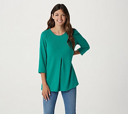 Denim & Co. Heavenly Jersey Round Neck 3/4 Sleeve Tunic