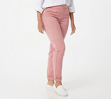 Denim & Co. Tall Comfy Knit Denim Cargo Jogger