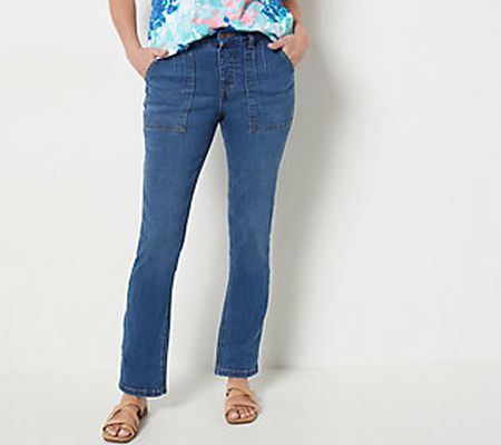 Denim & Co. Tall Easy Stretch Denim Straight Leg Jeans