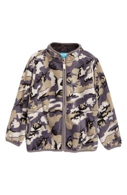Denim Bay Kids' Fleece Zip-Up Jacket in Grey/Earthtone