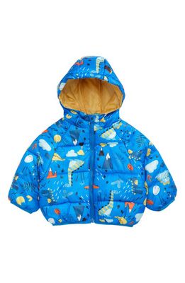 Denim Bay Kids' Waterproof Hooded Puffer Jacket in Blue