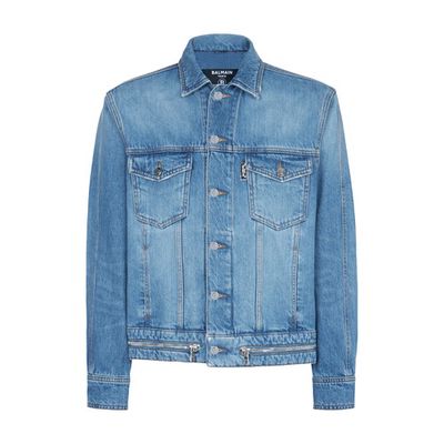 Denim jacket with zipper