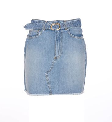 Denim Mini Skirt With Oval T Belt TwinSet