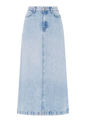 Denim Relaxed-Fit Midi Skirt