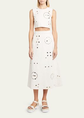 Denim Skirt With Design