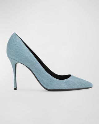 Denim Stiletto Pumps