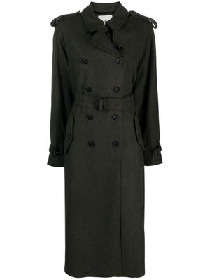 Denimist double-breasted belted trench coat - Green