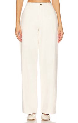Denimist Flat Front Wide Leg Chino in Ivory