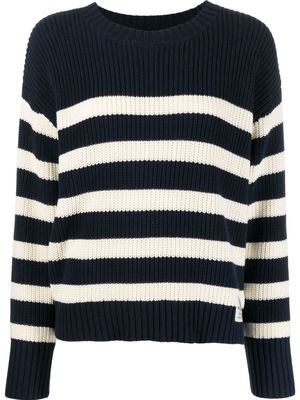 Denimist horizontal-stripe cotton jumper - Blue