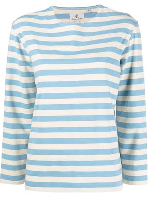 Denimist horizontal-stripe long-sleeve cotton T-shirt - Blue