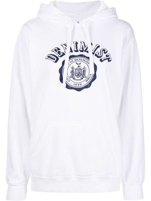 Denimist logo-print cotton hoodie - White