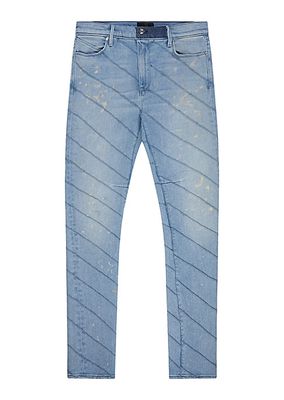 Denis Diagonal Striped Five-Pocket Jeans