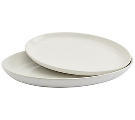 Denmark Blanc de Blanc 2-Piece Prep & Serve Ova l Platters