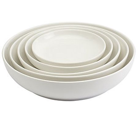 Denmark Blanc de Blanc 5-Piece Shallow Bowls