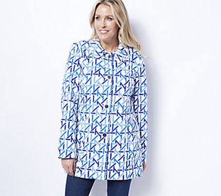 Dennis Basso Jacquard Knit Button-Front Jacket