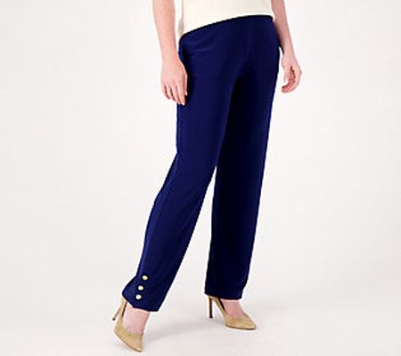 Dennis Basso Petite Italia Knit Straight Leg Pants