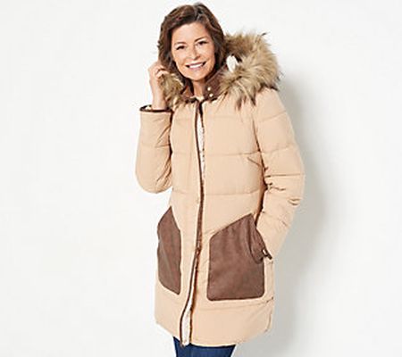 Dennis Basso Quilted Parka with Faux Fur TrimHood