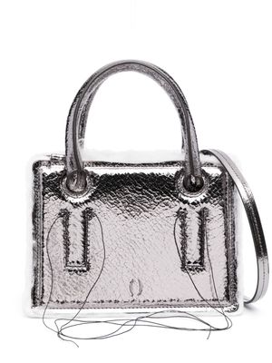 DENTRO mini Otto leather tote bag - Silver