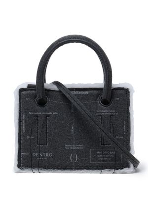 DENTRO Mini Otto Paper leather tote bag - Grey