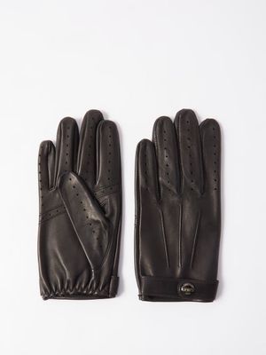 Dents - Fleming Leather Driving Gloves - Mens - Black