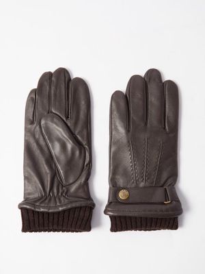 Dents - Henley Touchscreen-compatible Leather Gloves - Mens - Brown