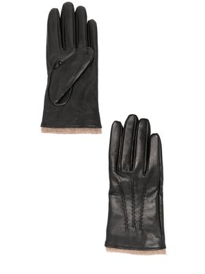 DENTS stitch-detail wrist-length gloves - Black
