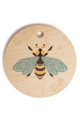 Deny Designs Avenie Bee & Honey Comb Cutting Board in Blue