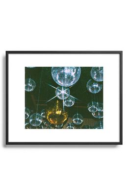 Deny Designs Disco Ball Ceiling by Samantha Hearn Metal Framed Art Print in Blue 