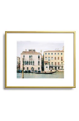 Deny Designs Gondola in the Canals of Venice Framed Art Prin in Golden Tones