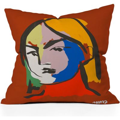 Deny Designs Helene in Red Modern Female Accent Pillow 