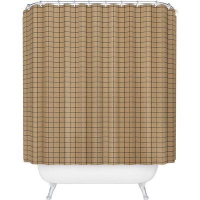 Deny Designs Kraft Grid Shower Curtain in Beige 