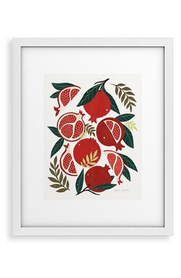 Deny Designs Pomegranates Pattern Framed Art Print in Red/Green