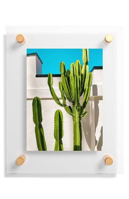 Deny Designs South Pasadena Cactus Floating Art Print in Blue