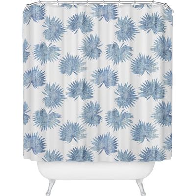 Deny Designs Sun Palm Chambray Shower Curtain in Blue 