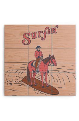Deny Designs Surfin' 9-Piece Wood Wall Mural in Blue