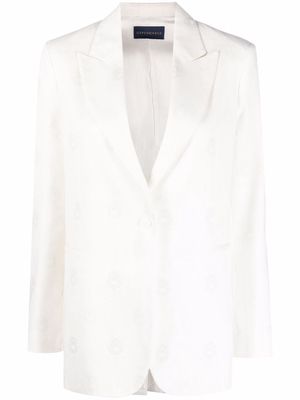 DEPENDANCE patterned single-breasted blazer - White