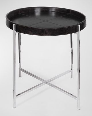 Derby Leather Tray Table