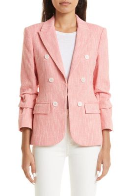 Derek Lam 10 Crosby Kaia Faux Double Breasted Cotton Blend Jacket in Red/White