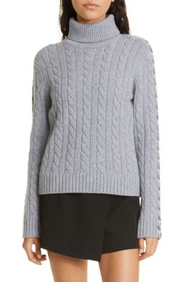 Derek Lam 10 Crosby Pippa Cable Stitch Wool Turtleneck Sweater in Grey