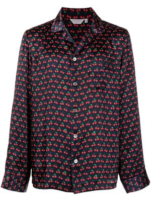 Derek Rose cherry-print pajama set - Black