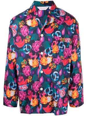 Derek Rose graphic-print pajama top - Purple