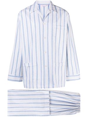Derek Rose Kelburn vertical-stripe pyjama set - Blue